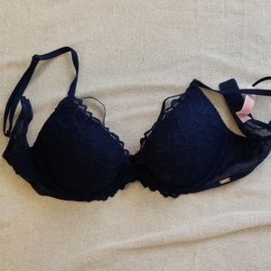 Navy Lacey Date Light Push Pink VS Bra